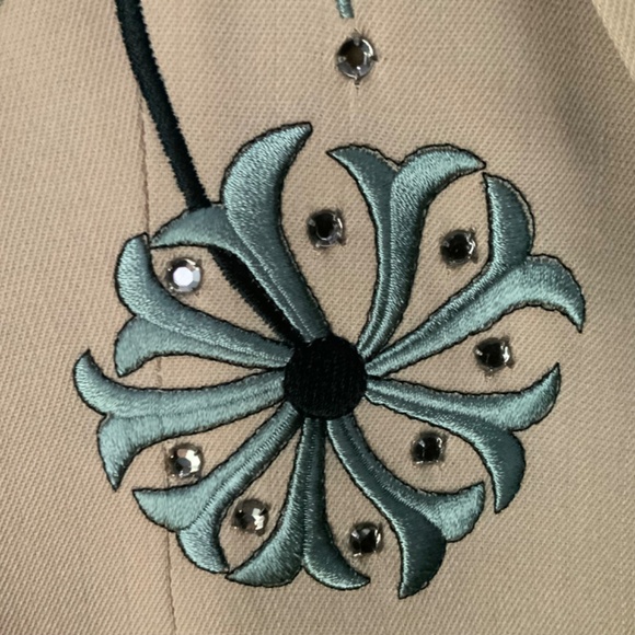 Tan Duster Jacket Embroidered and Embellished by Manuel Cuevas Women’s size 14 - Picture 4 of 16